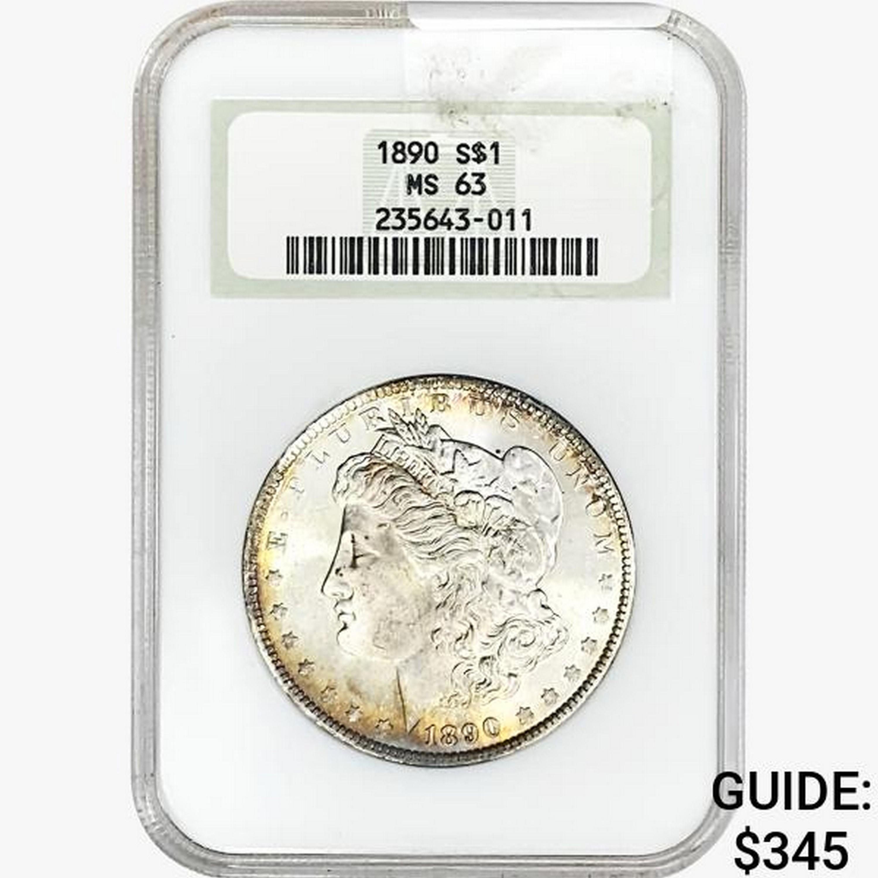 1890 Morgan Silver Dollar NGC MS63