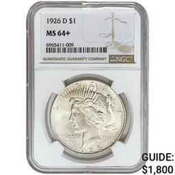 1926-D Silver Peace Dollar NGC MS64+