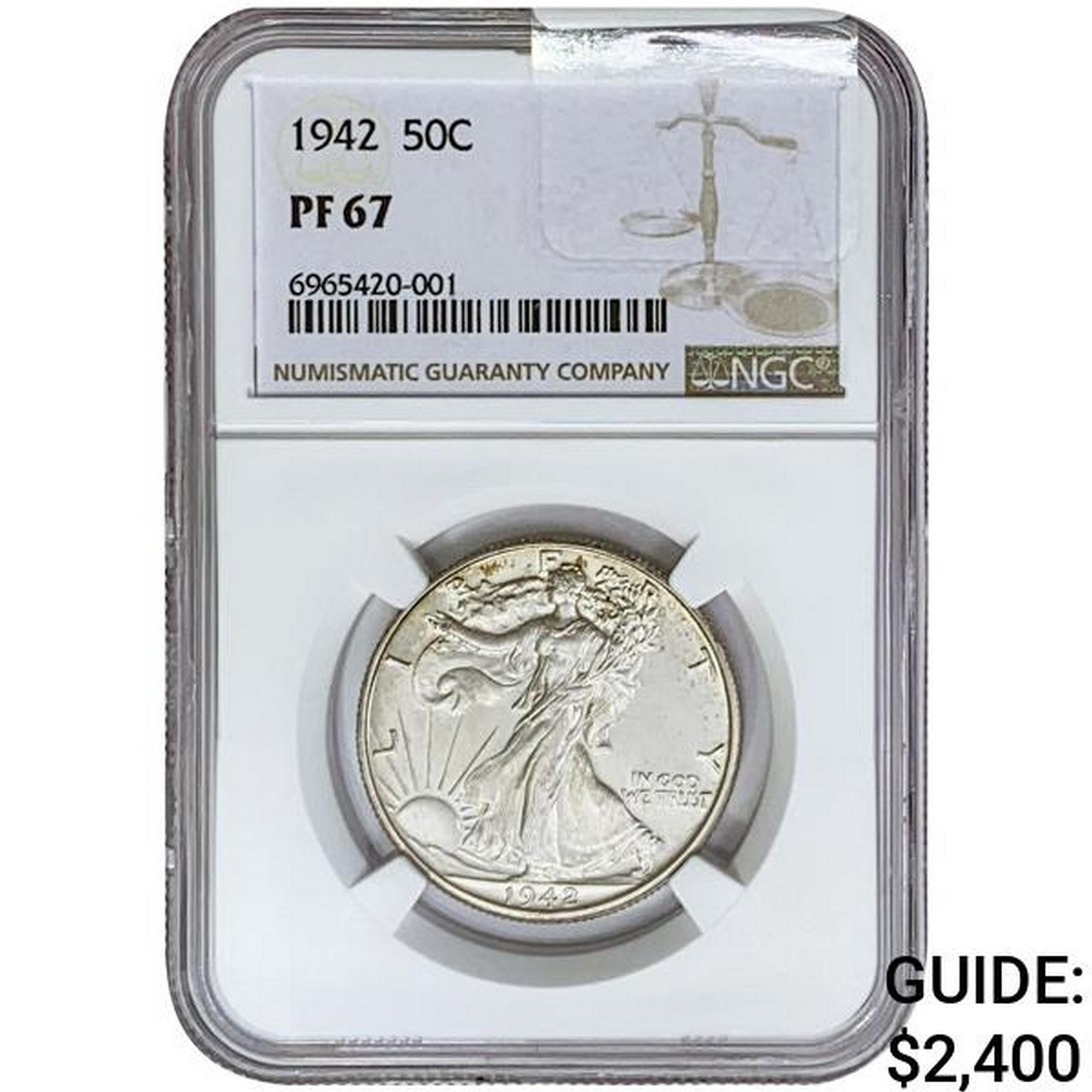 1942 Walking Liberty Half Dollar NGC PF67