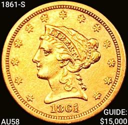 1861-S $2.50 Gold Quarter Eagle CHOICE AU