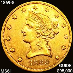 1869-S $10 Gold Eagle UNCIRCULATED