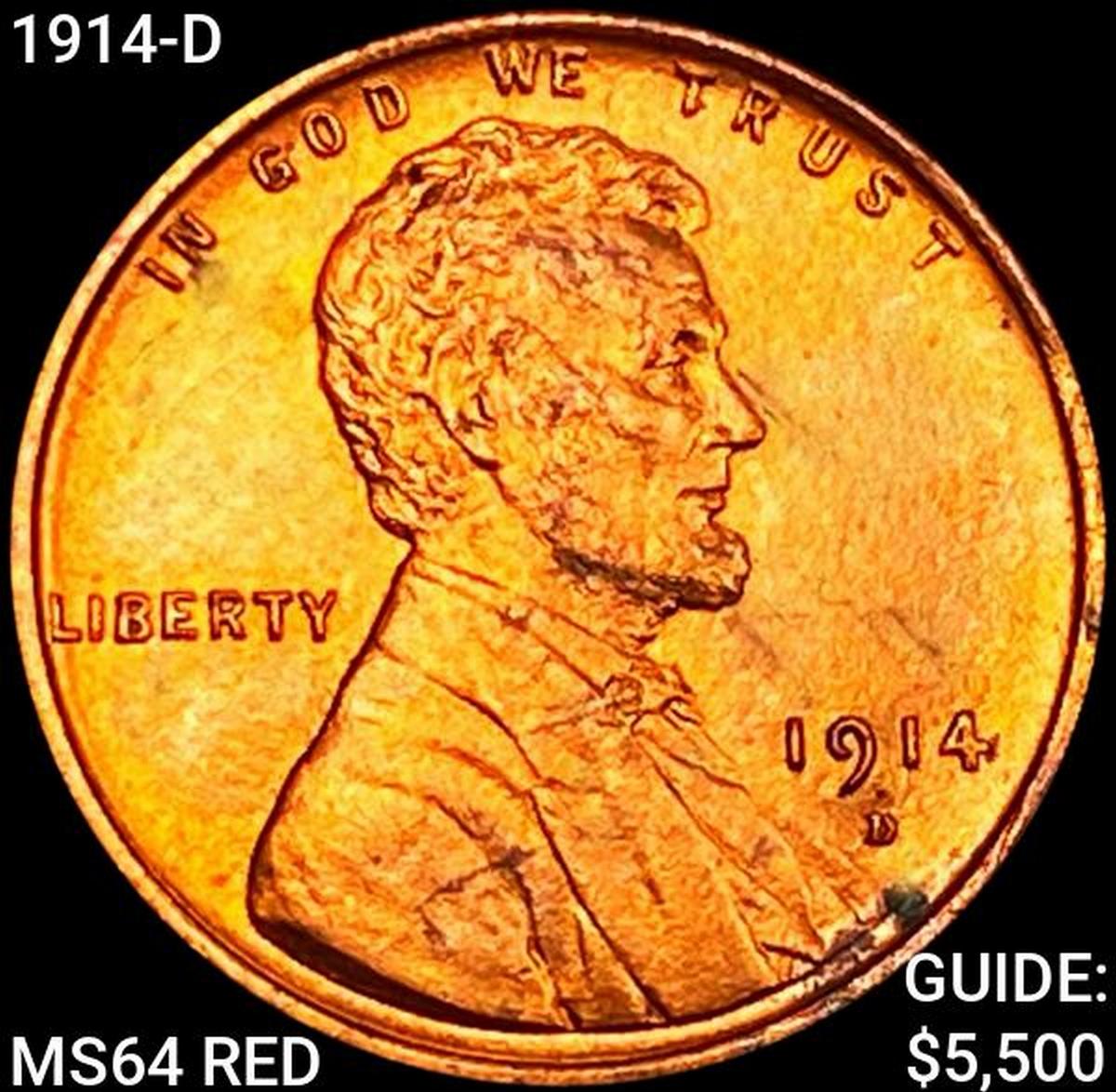 1914-D Wheat Cent CHOICE BU RD