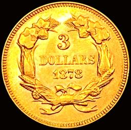 1878 $3 Gold Piece CHOICE BU