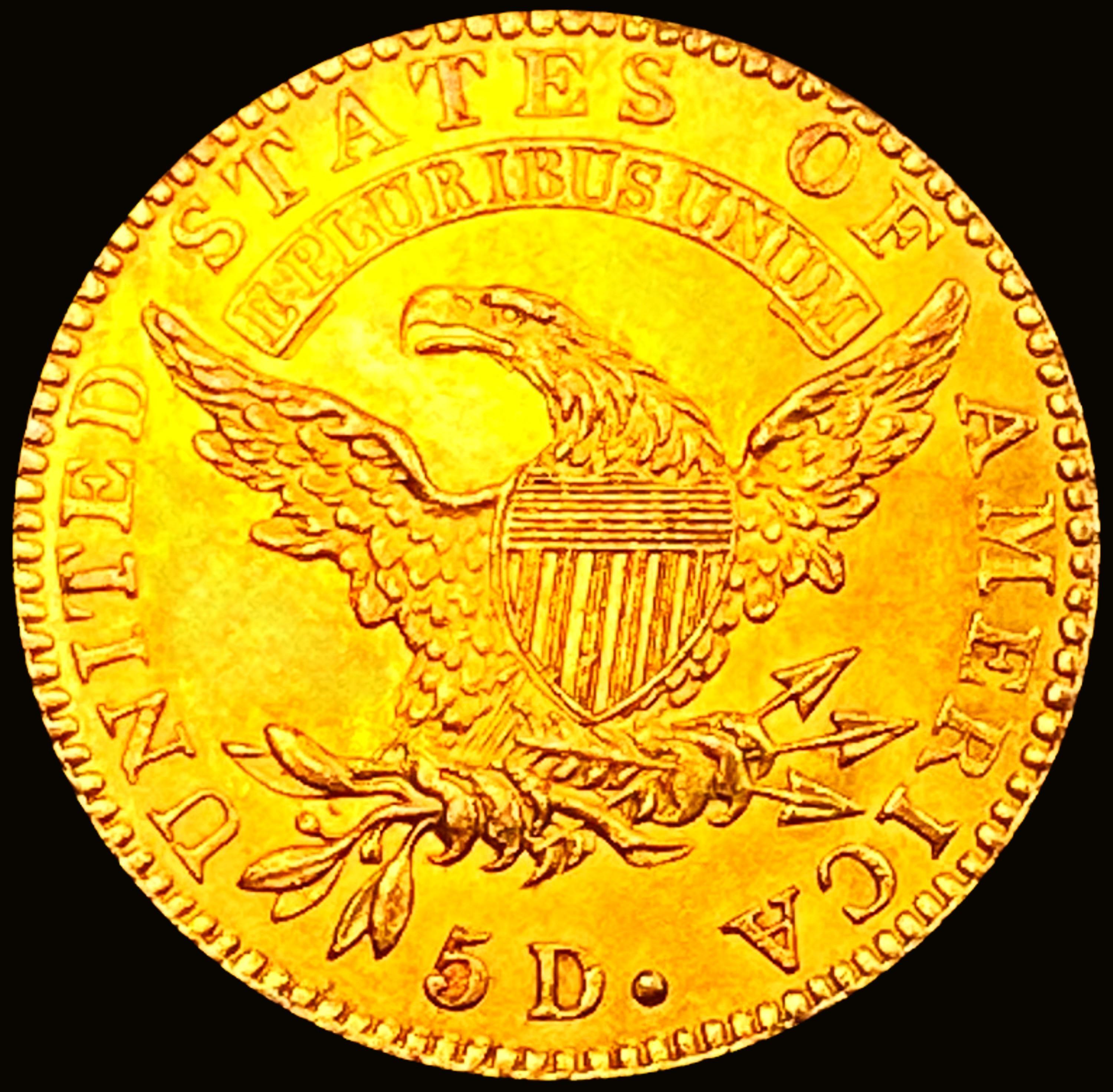 1824 $5 Gold Half Eagle CHOICE BU+