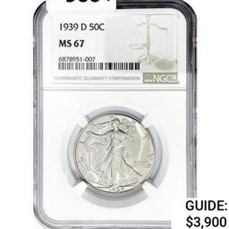 1939-D Walking Liberty Half Dollar NGC MS67