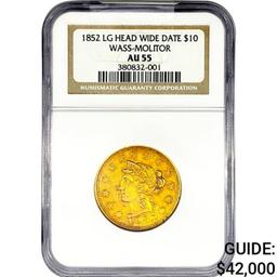 1852 $10 Gold Eagle NGC AU55