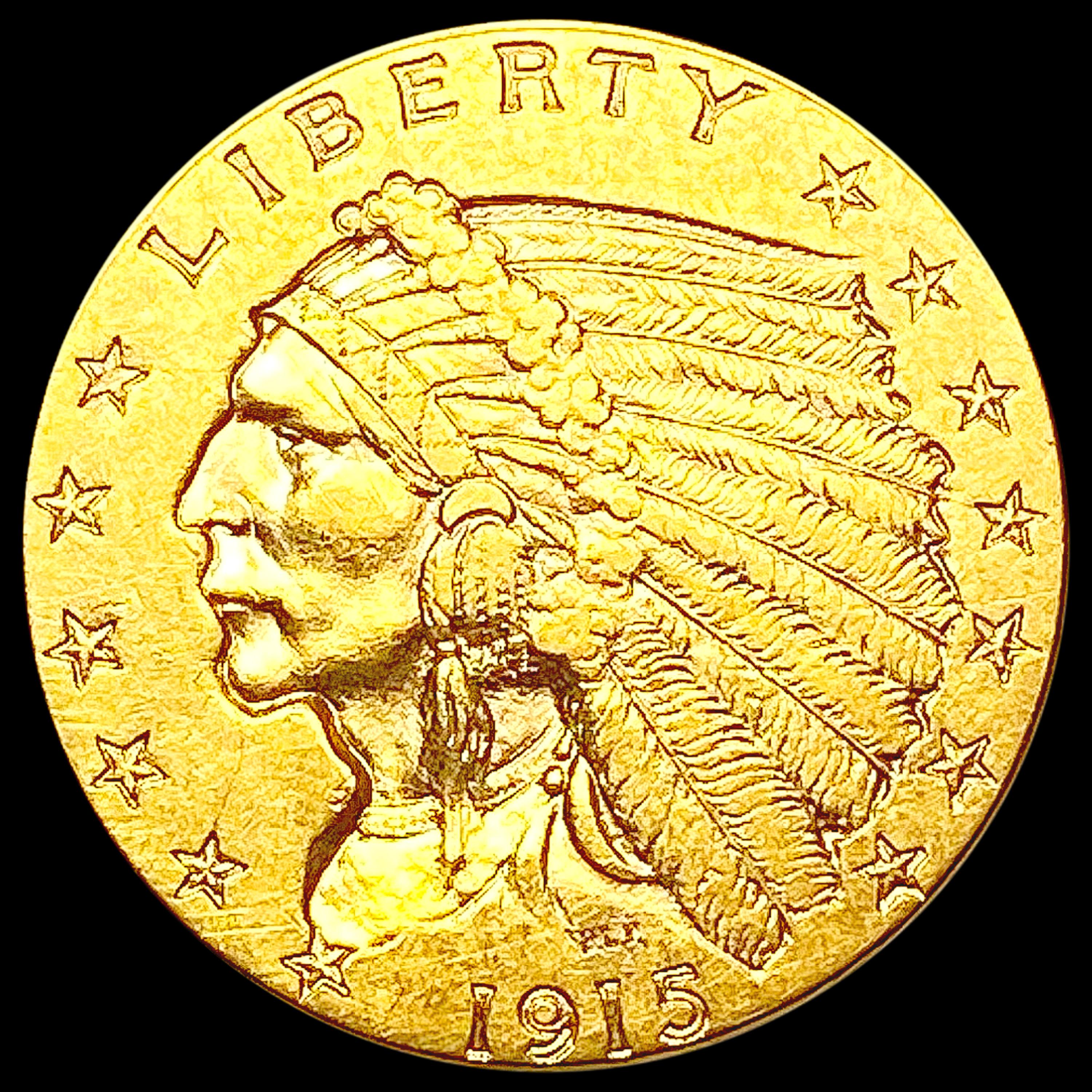 1915 $2.50 Gold Quarter Eagle CLOSELY UNCIRCULATED