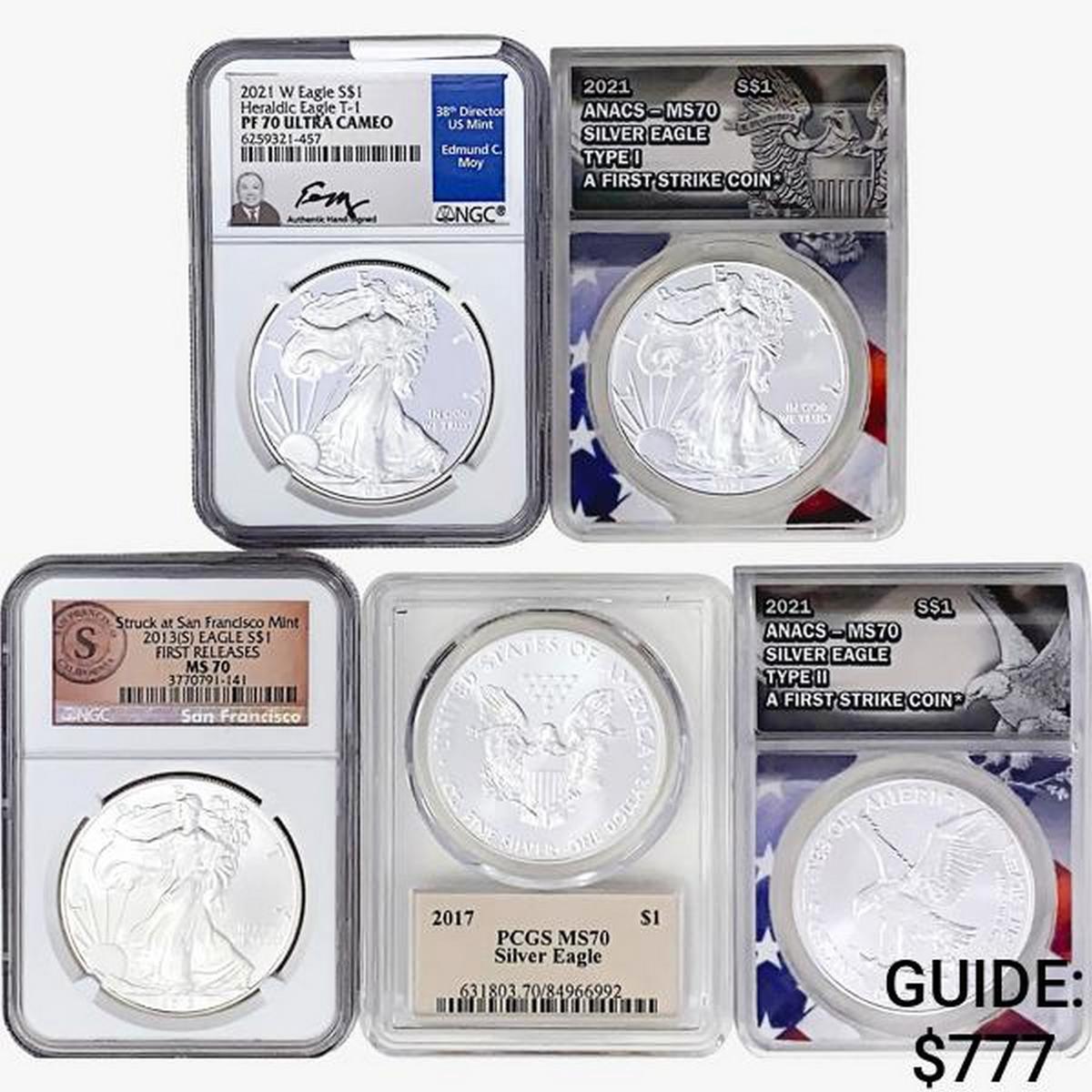 2013-2021 [5] Silver Eagle  MS/PF70