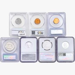 1943-2011 [7] US Varied Coinage NGC/PCGS PF/MS