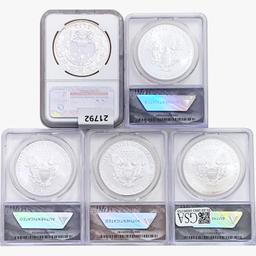 1997-2013 [5] Varied Silver Coinage NGC/ANACS MS/P