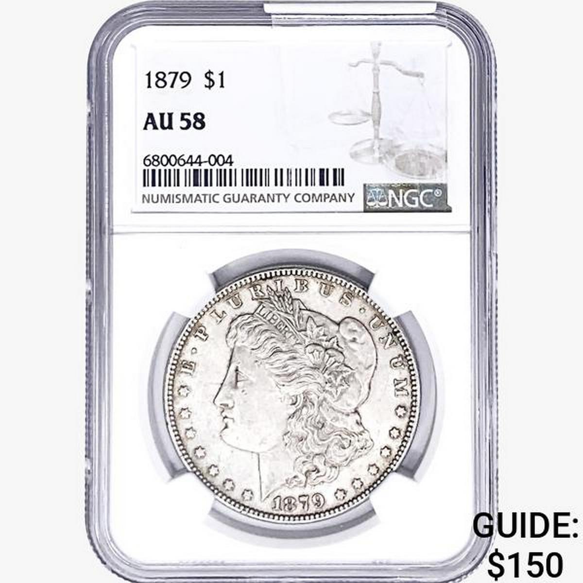 1879 Morgan Silver Dollar NGC AU58