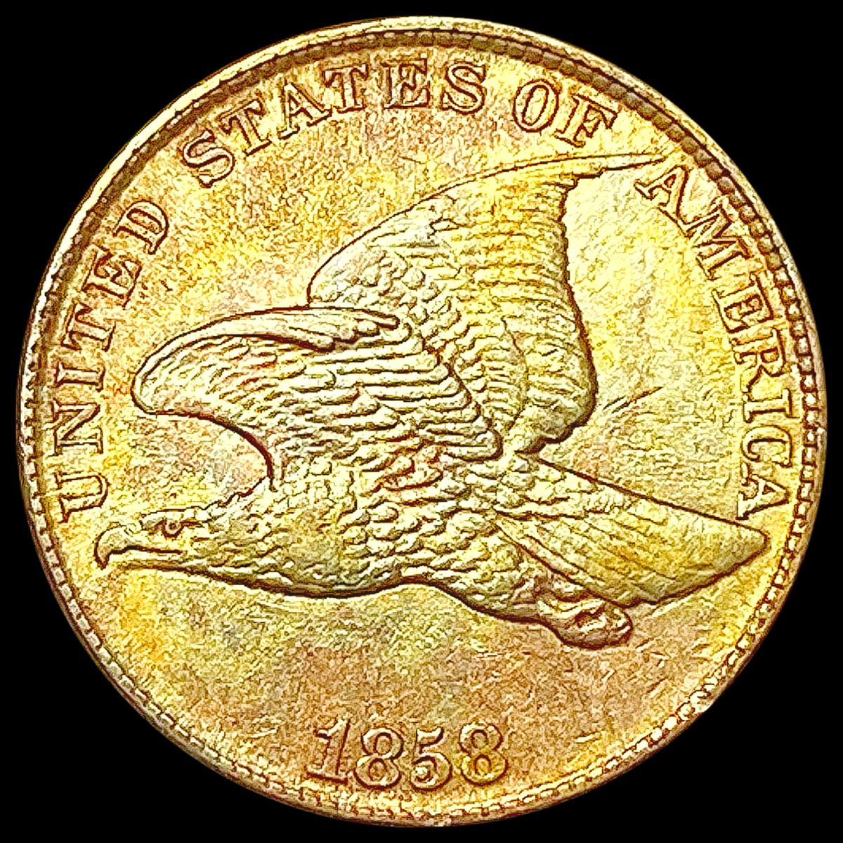 1858 Lg Ltrs Flying Eagle Cent CLOSELY UNCIRCULATE