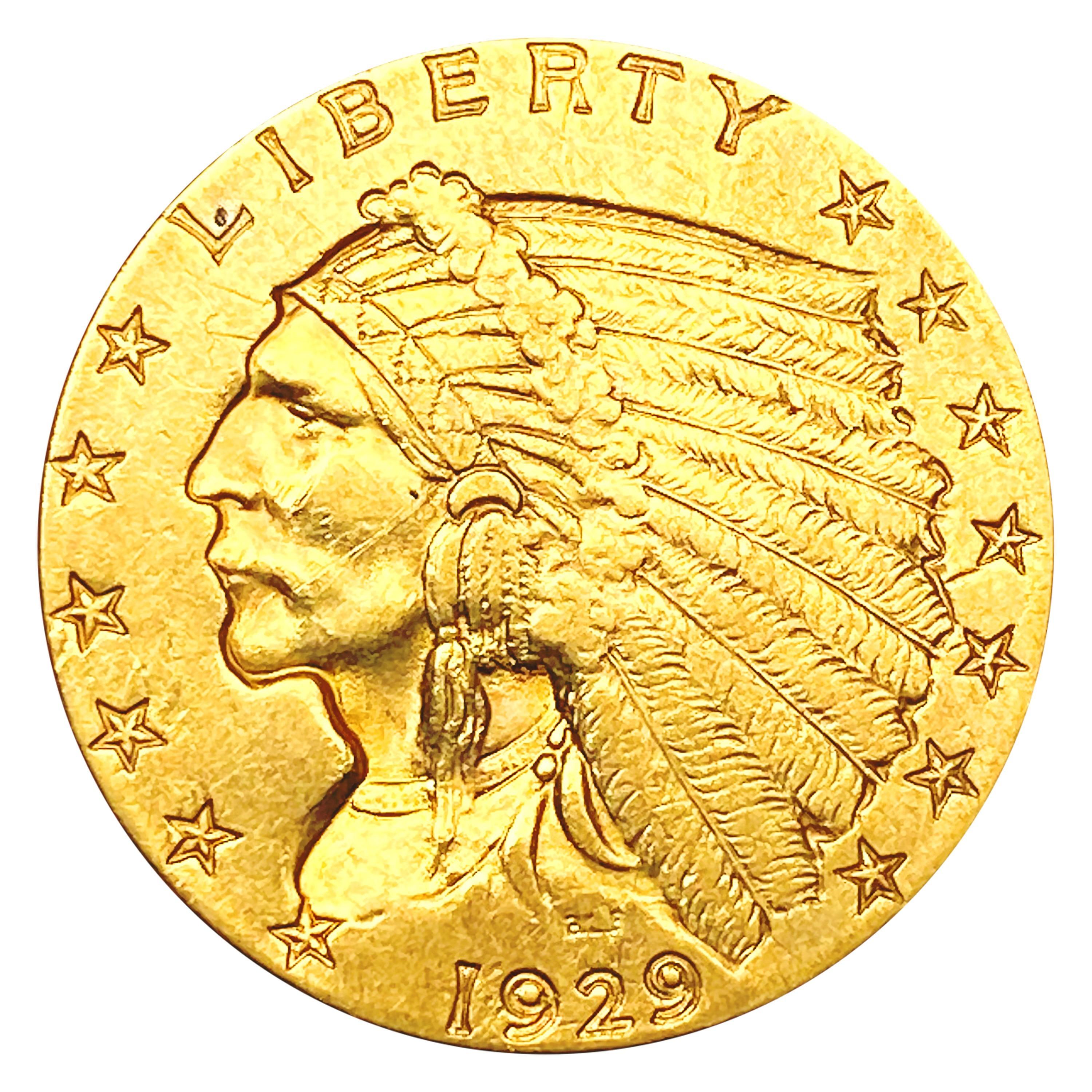 1929 $2.50 Gold Quarter Eagle CHOICE AU