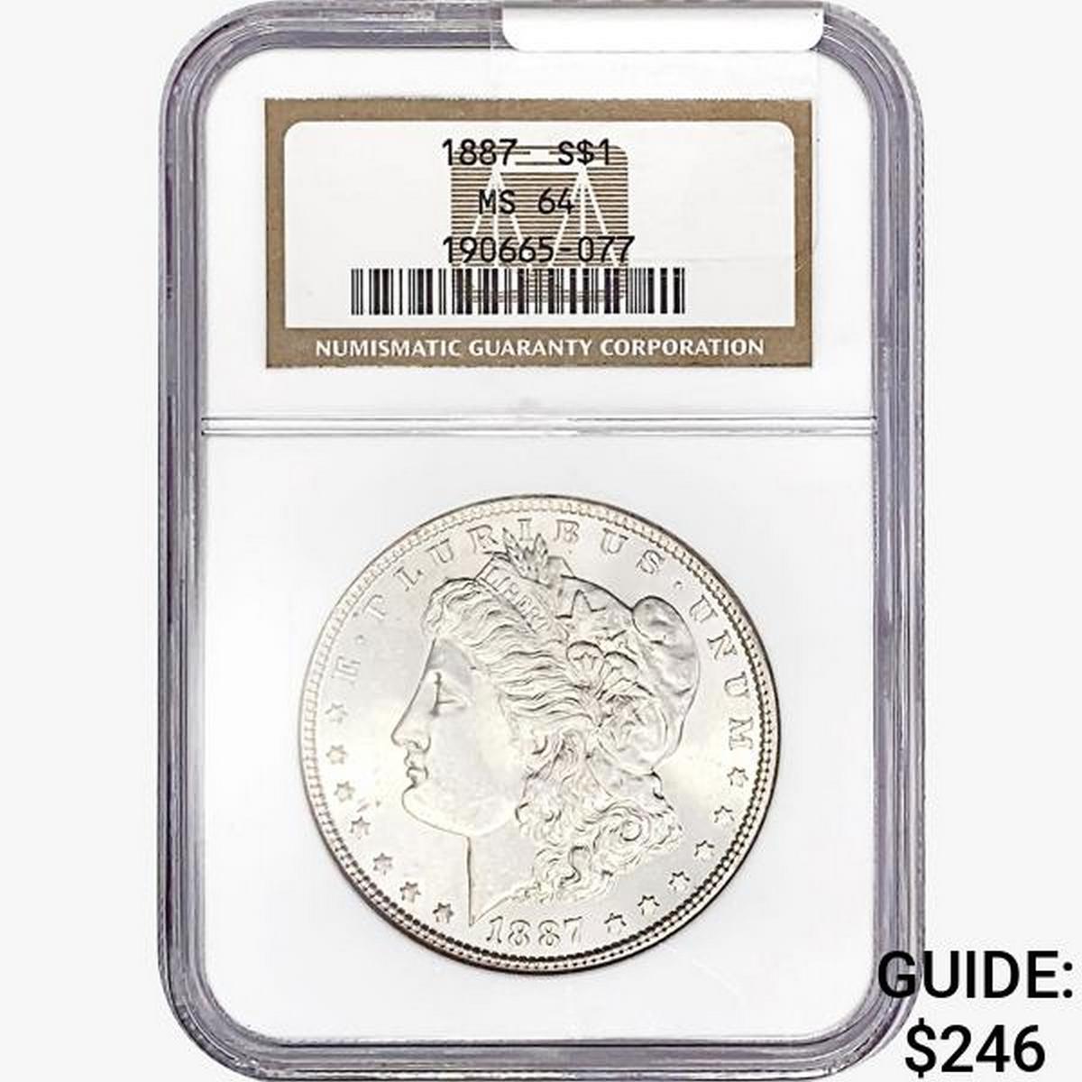 1887 Morgan Silver Dollar NGC MS64