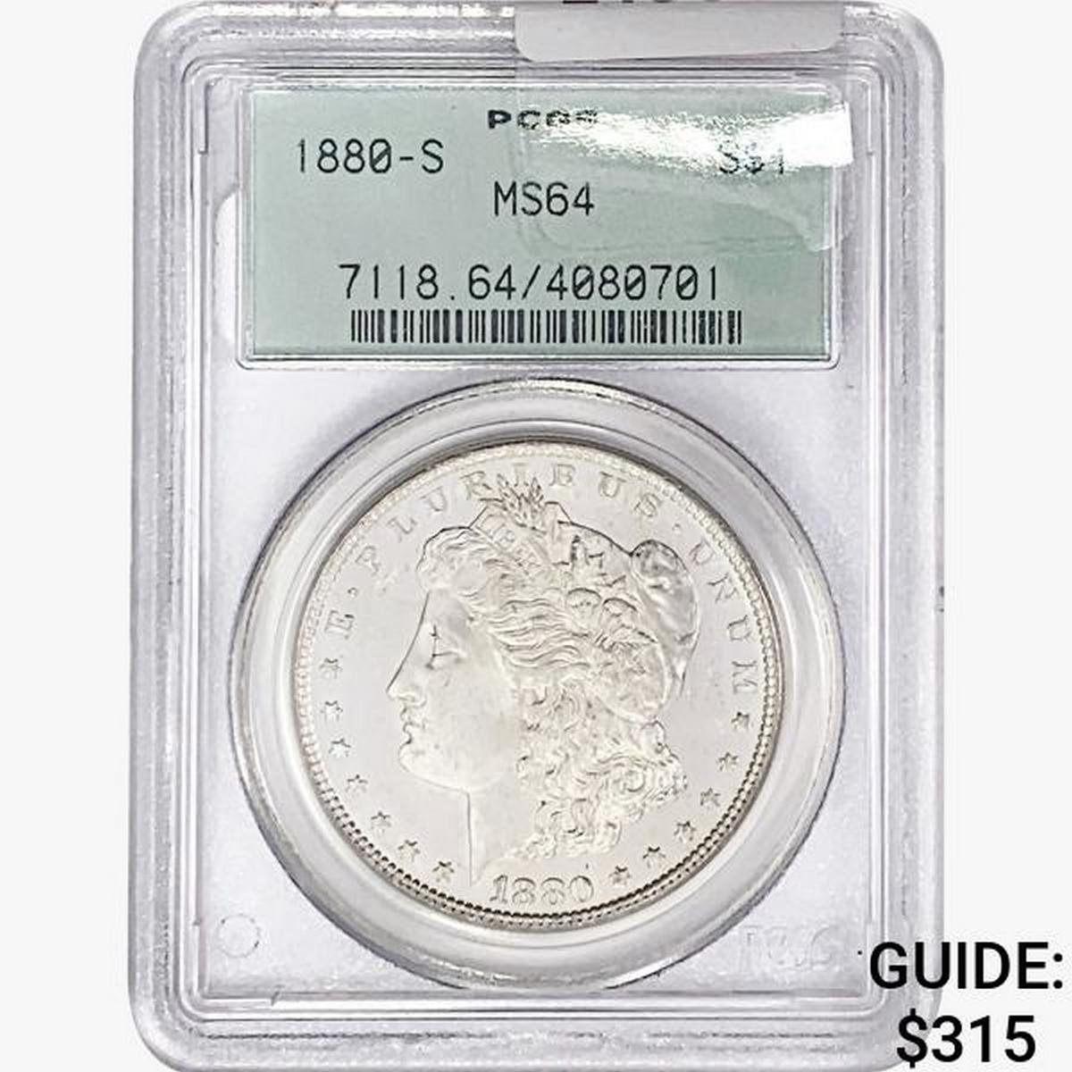 1880-S Morgan Silver Dollar PCGS MS64