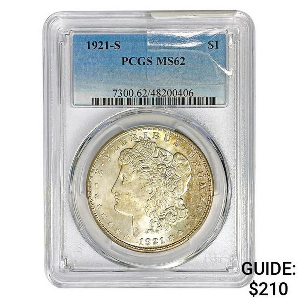 1921-S Morgan Silver Dollar PCGS MS62