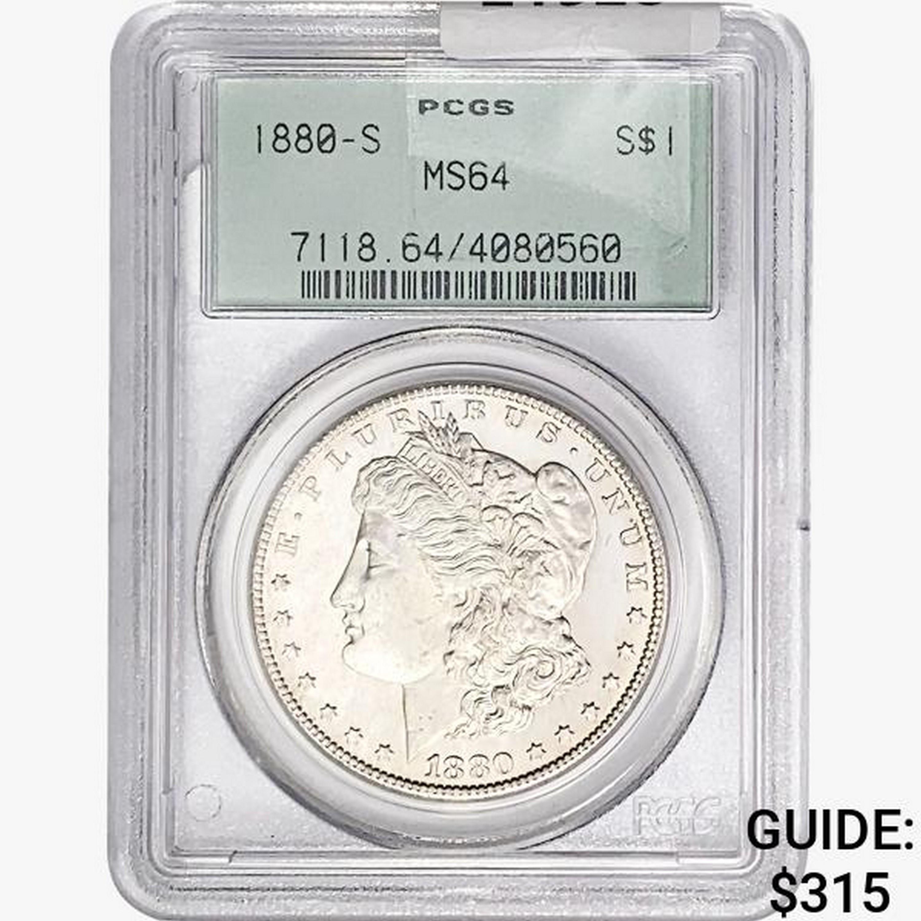 1880-S Morgan Silver Dollar PCGS MS64