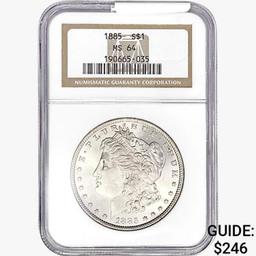 1885 Morgan Silver Dollar NGC MS64