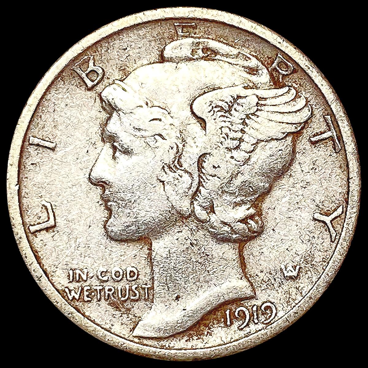 1919-D Mercury Dime LIGHTLY CIRCULATED