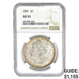 1901 Morgan Silver Dollar NGC AU53