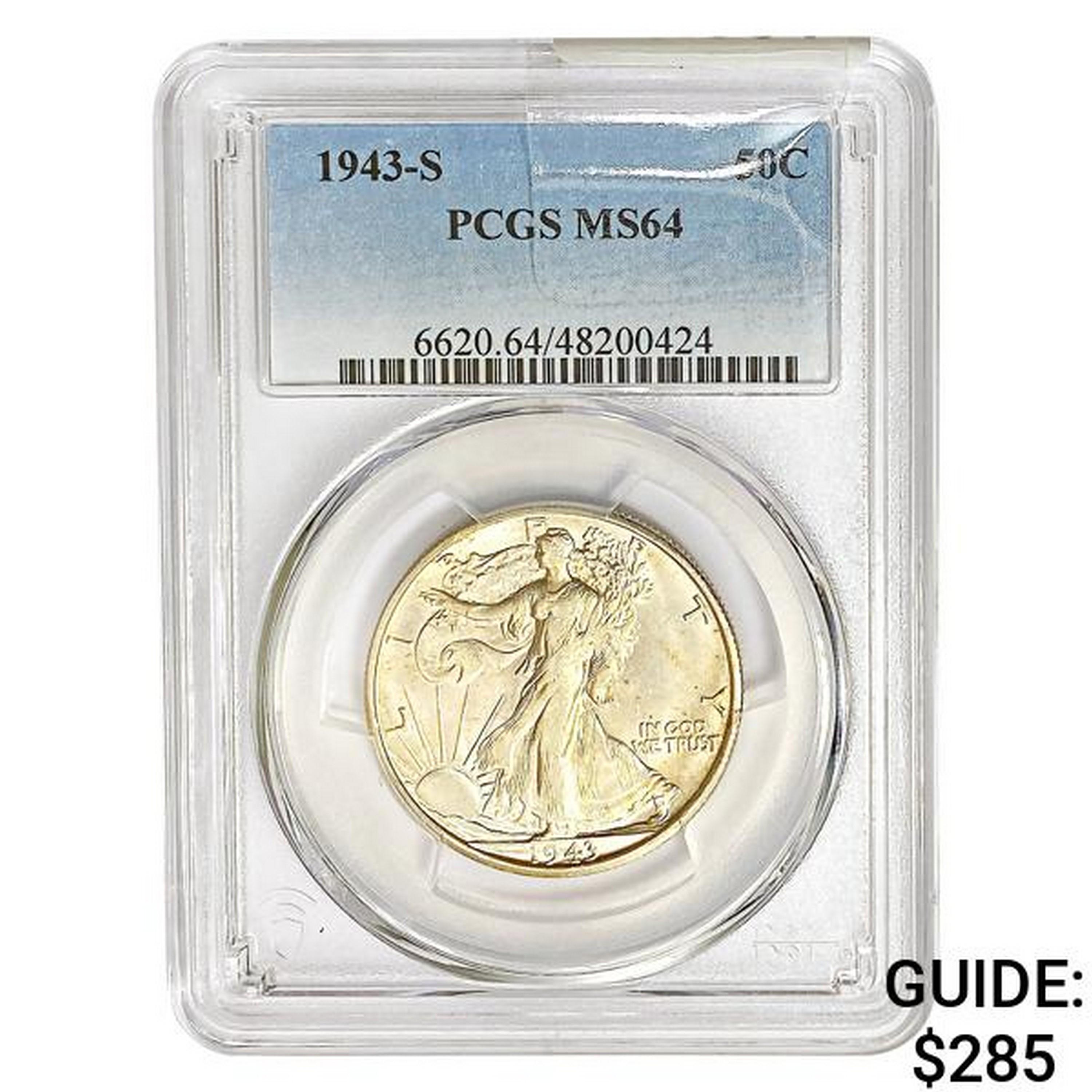 1943-S Walking Liberty Half Dollar PCGS MS64