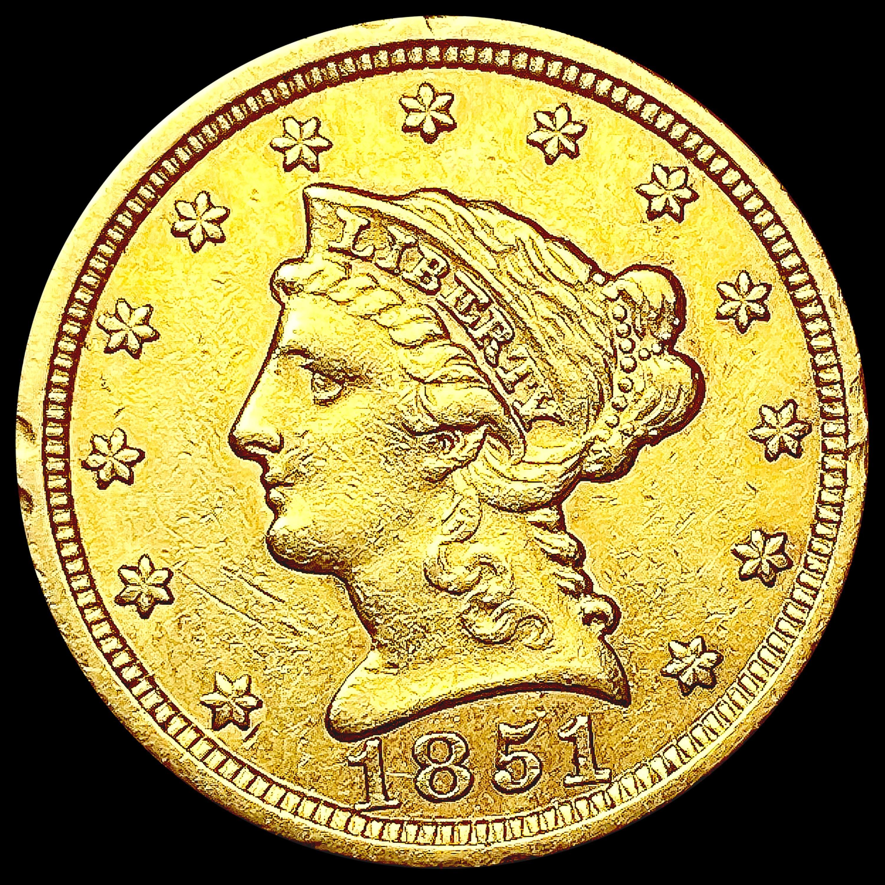 1851 $2.50 Gold Quarter Eagle UNCIRCULATED