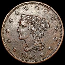 1842 Lg Date Braided Hair Large Cent UNCIRCULATED