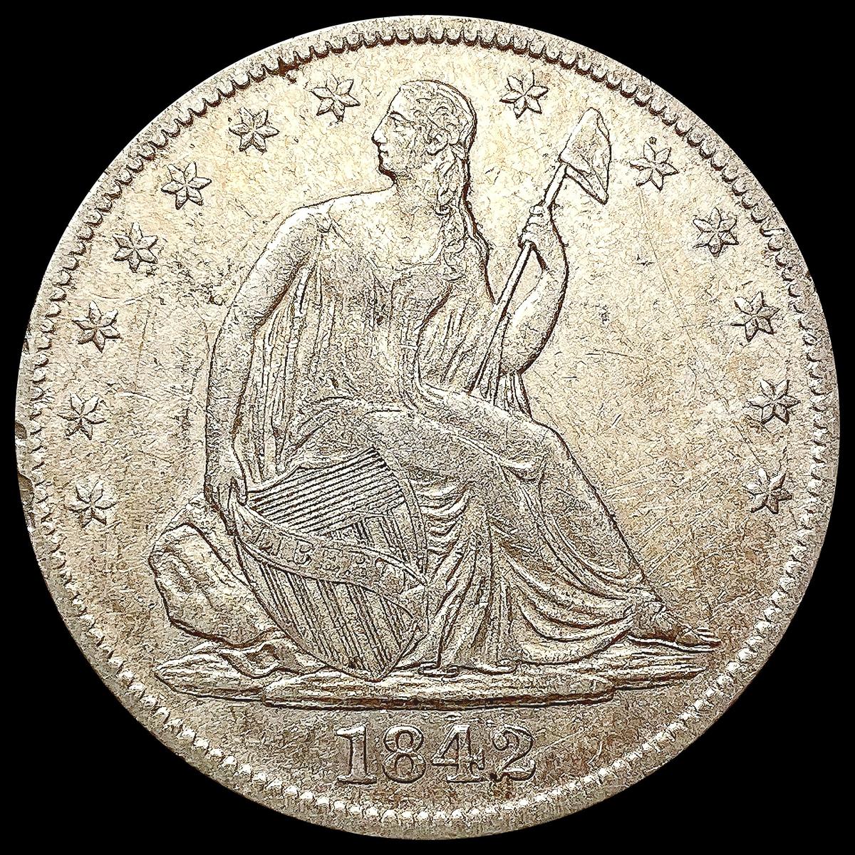 1842-O Seated Liberty Half Dollar NEARLY UNCIRCULA