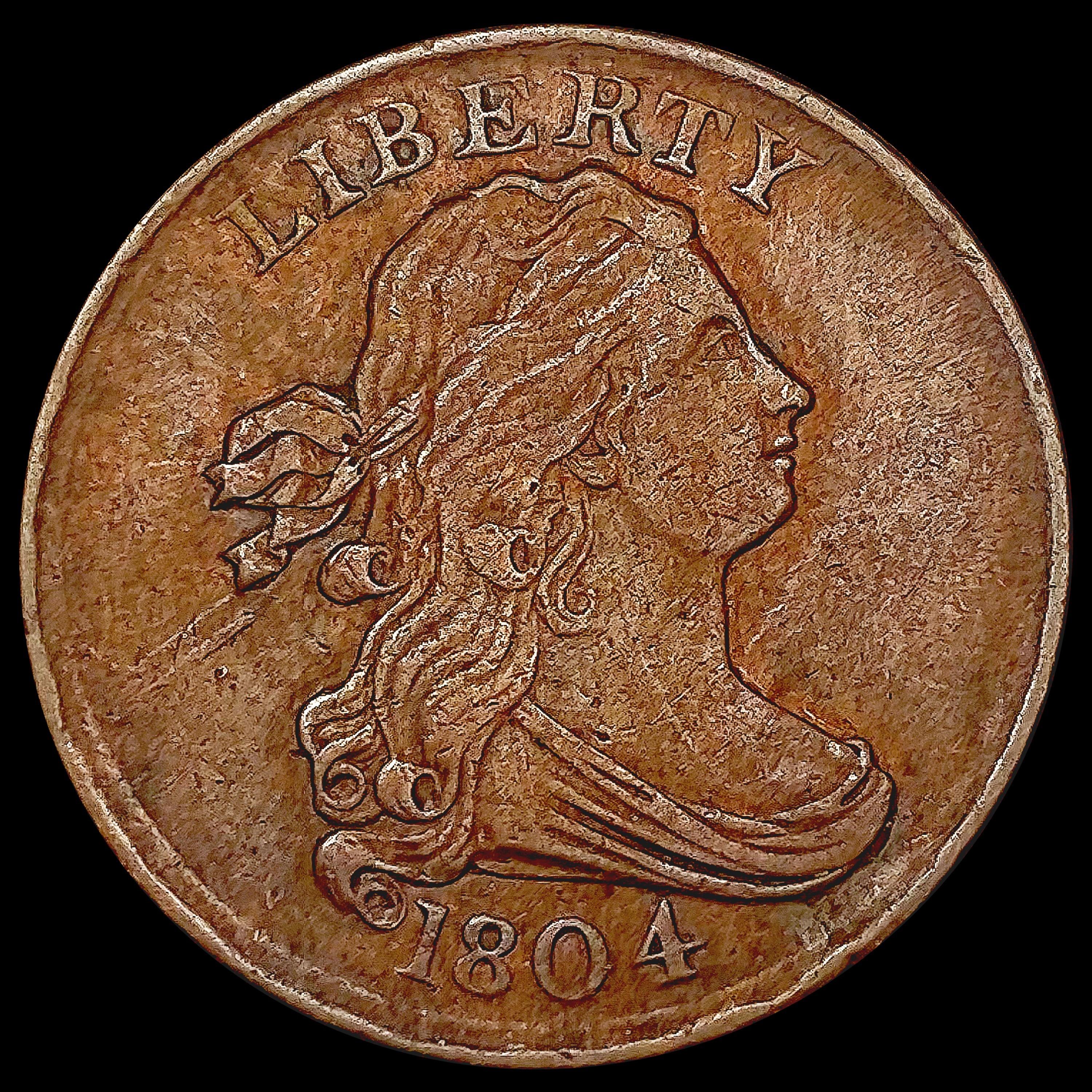 1804 Draped Bust Half Cent LIGHTLY CIRCULATED