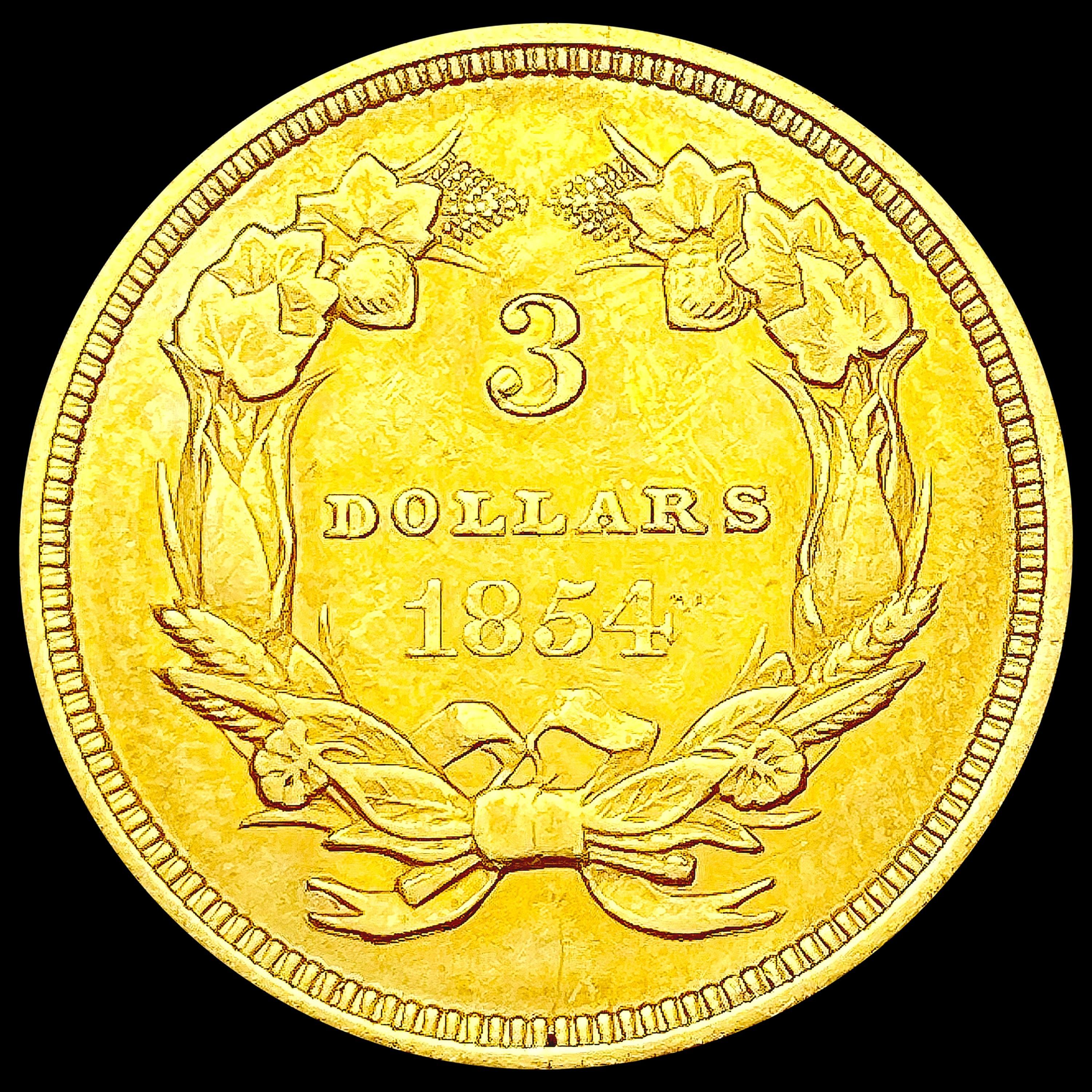 1854 $3 Gold Piece HIGH GRADE