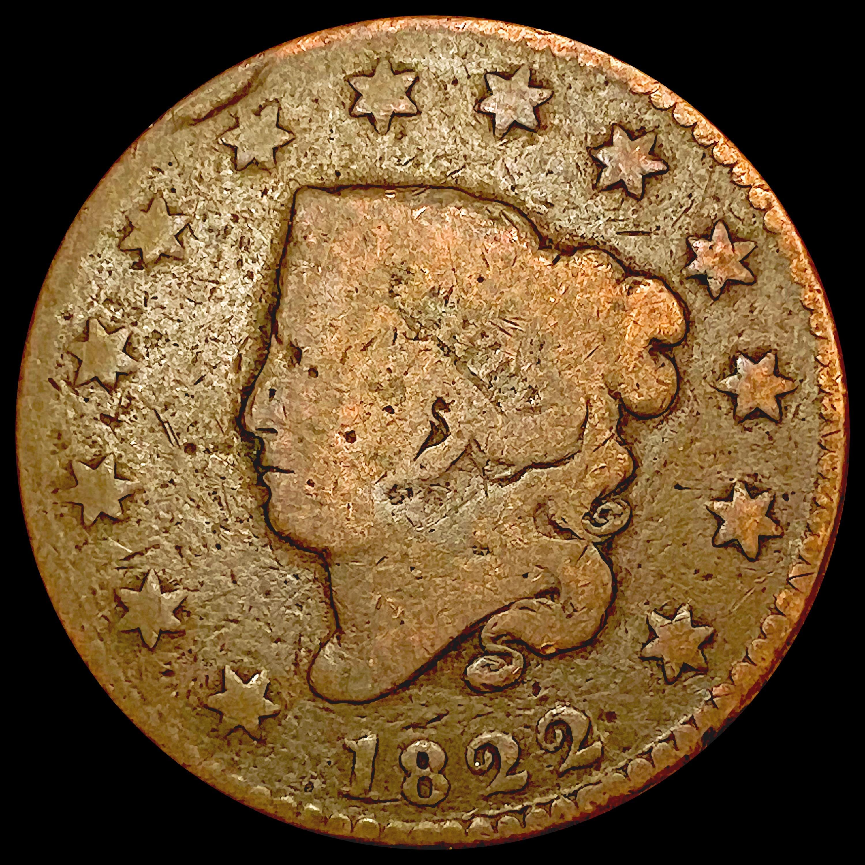 1822 Coronet Head Large Cent NICELY CIRCULATED