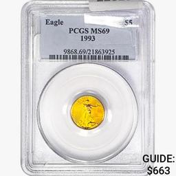 1993 $5 1/10oz. Gold Eagle PCGS MS69