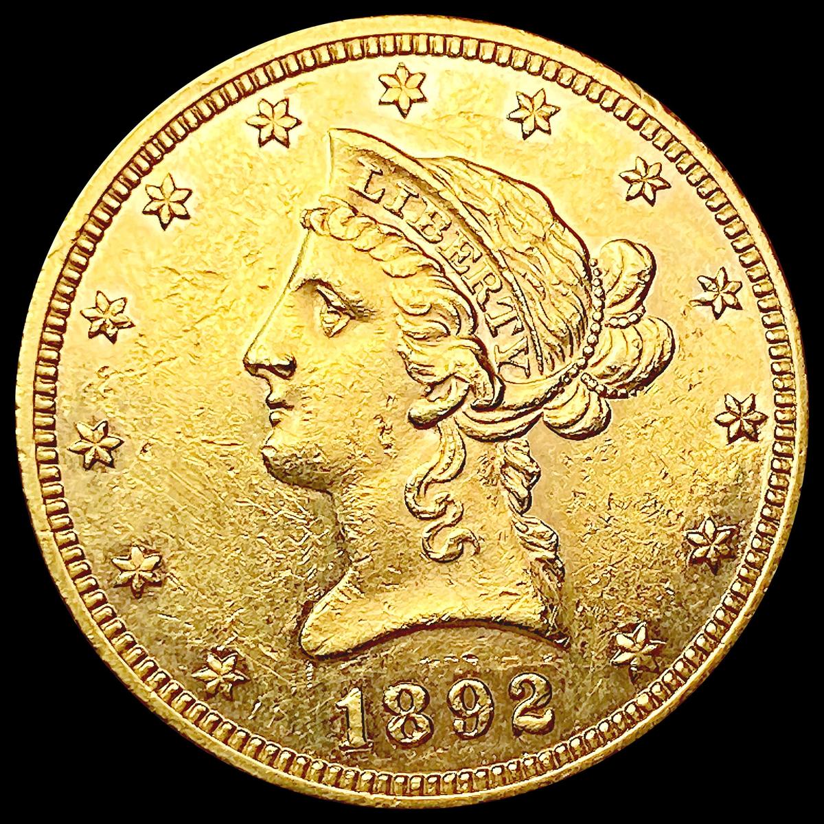 1892 $10 Gold Eagle CLOSELY UNCIRCULATED