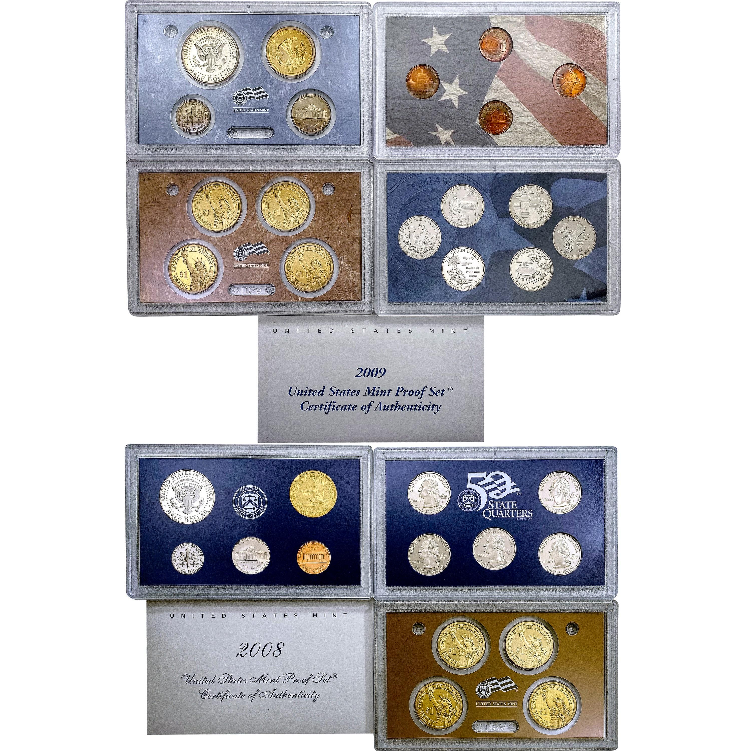 1999-2009 Clad US Proof Sets [113 Coins]