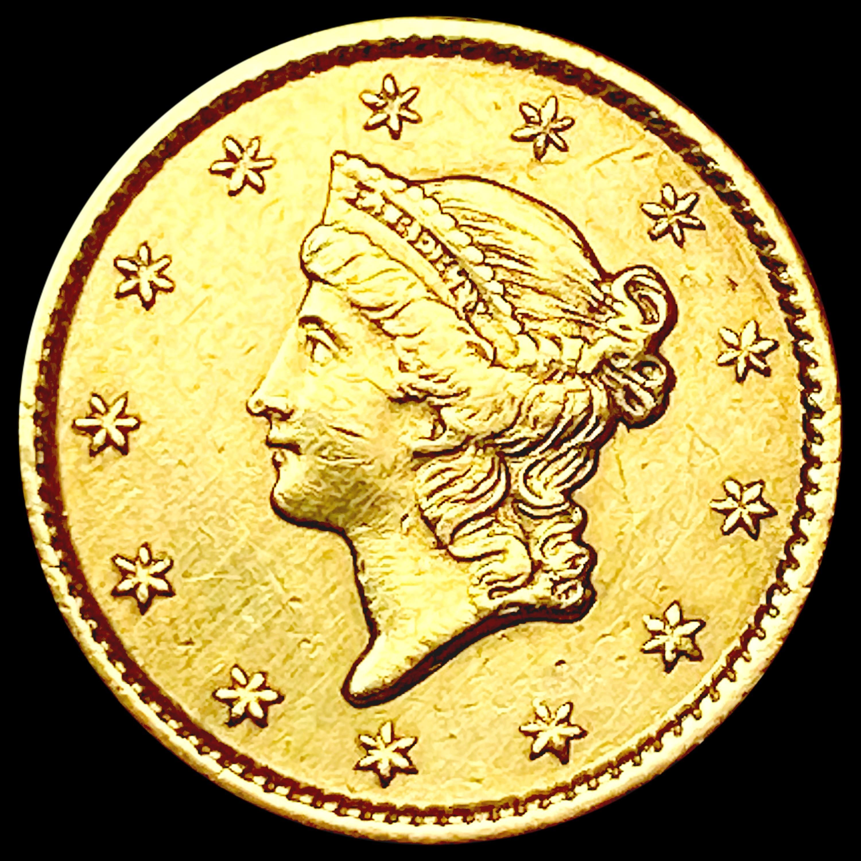 1853 Rare Gold Dollar CHOICE AU