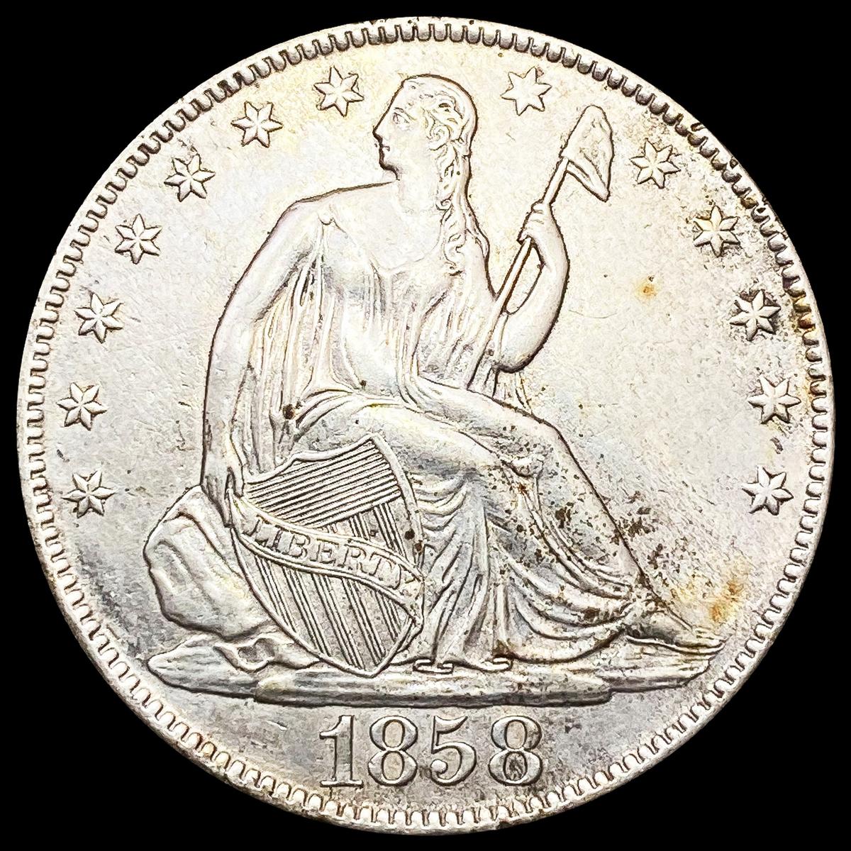 1858-O Seated Liberty Half Dollar CHOICE AU