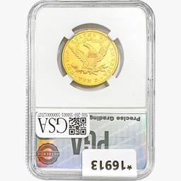 1881 $10 Gold Eagle PGA MS63