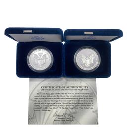 2008 US 1oz Silver Eagle Proof Coins [2 Coins]