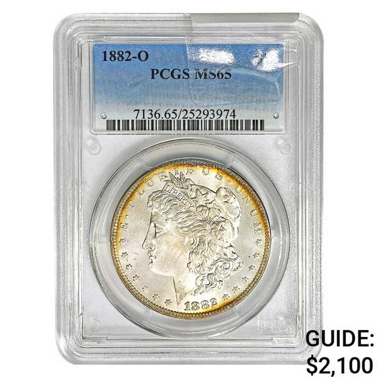 1882-O Morgan Silver Dollar PCGS MS65