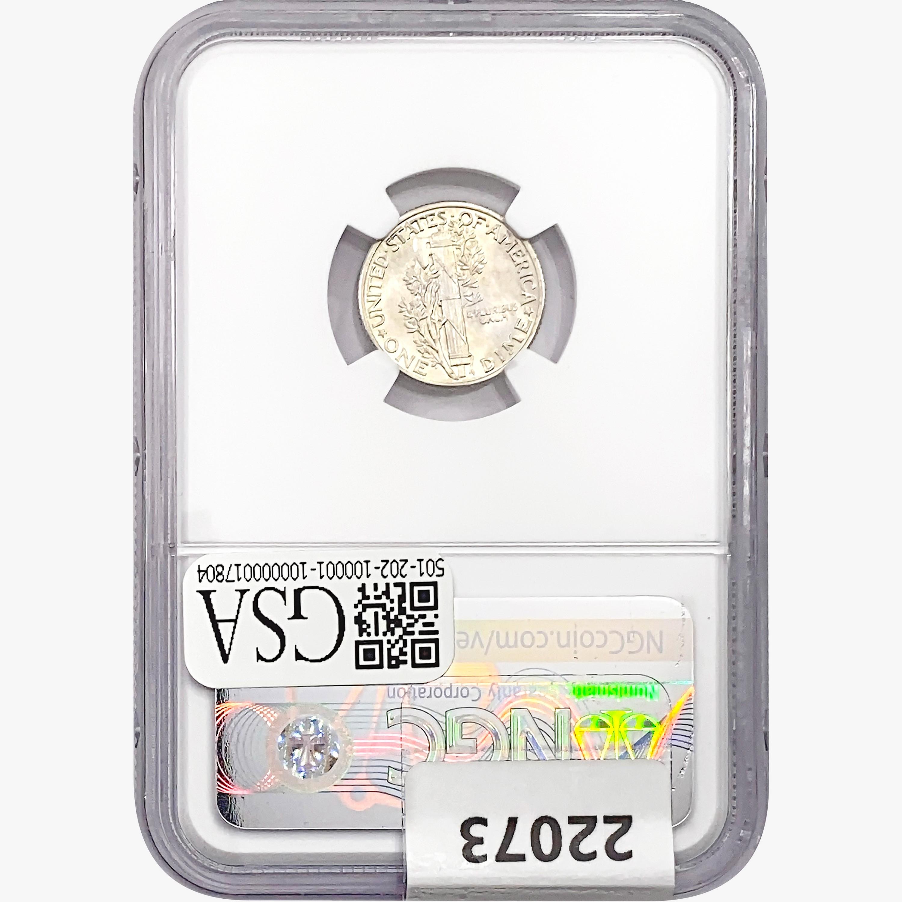 1938 Mercury Silver Dime NGC MS65 FB