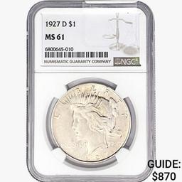 1927-D Silver Peace Dollar NGC MS61