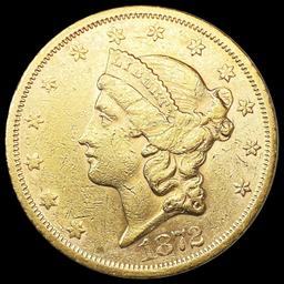 1872-S $20 Gold Double Eagle CLOSELY UNCIRCULATED