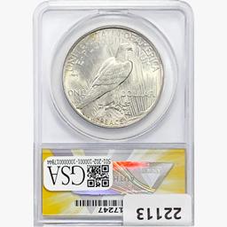 1927-D Silver Peace Dollar ANACS MS62