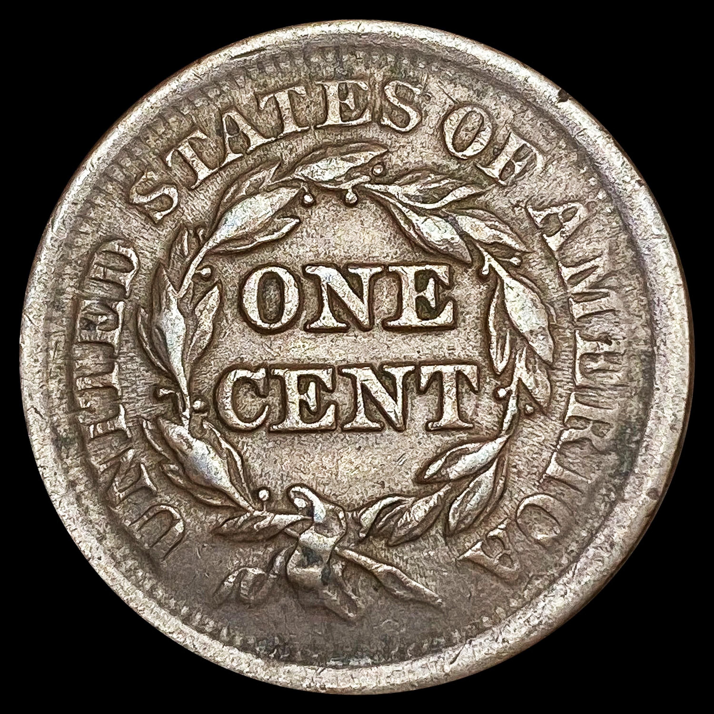 1852 Braided Hair Large Cent LIGHTLY CIRCULATED