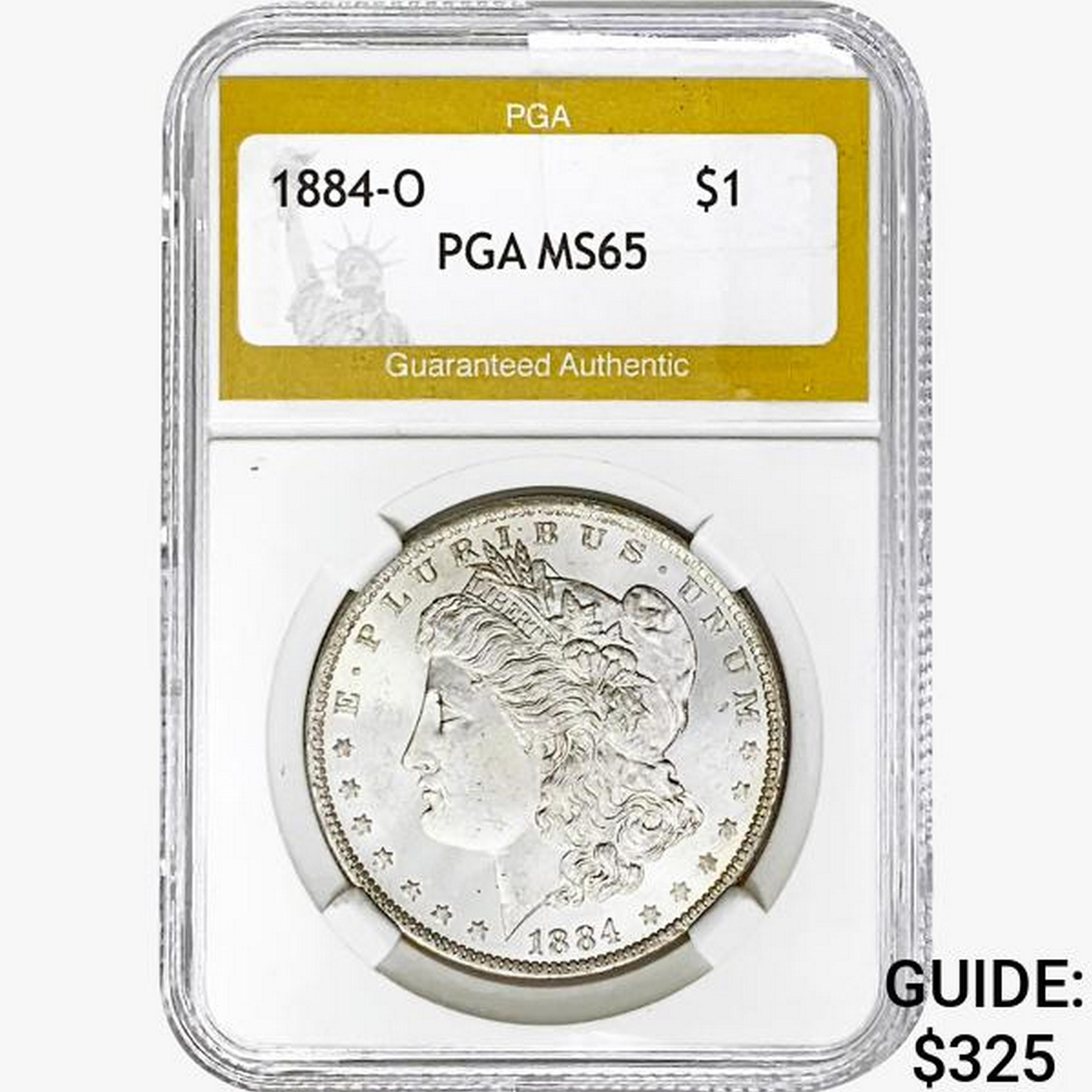 1884-O Morgan Silver Dollar PGA MS65