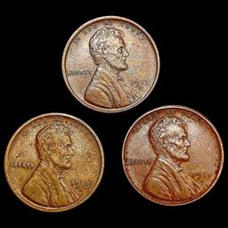 [3] Wheat Cents [1917-D, 1918-D, 1919-D] HIGH GRAD