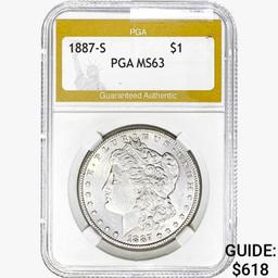 1887-S Morgan Silver Dollar PGA MS63