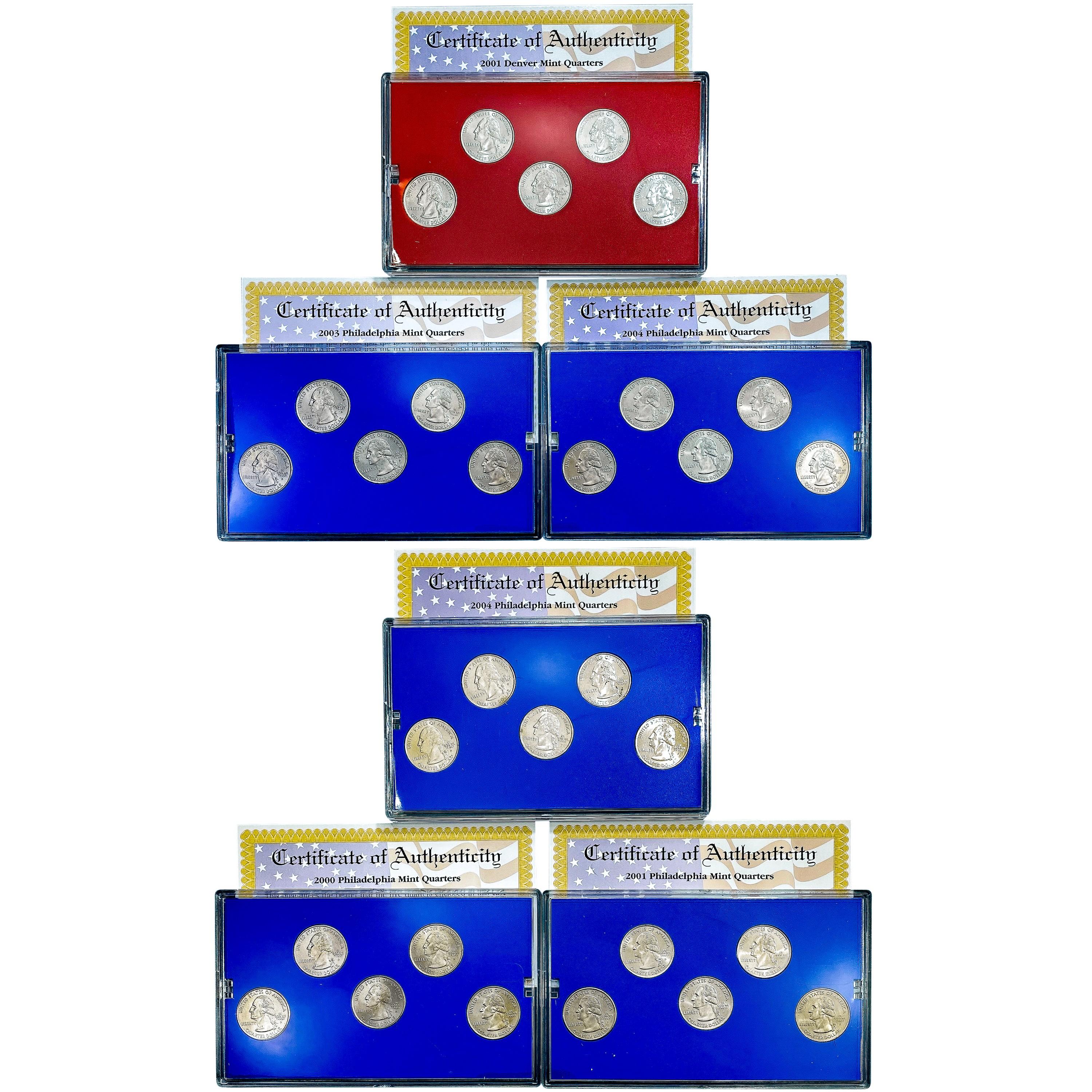 1999-2009 US Clad State Quarter Proof Sets [148 Co