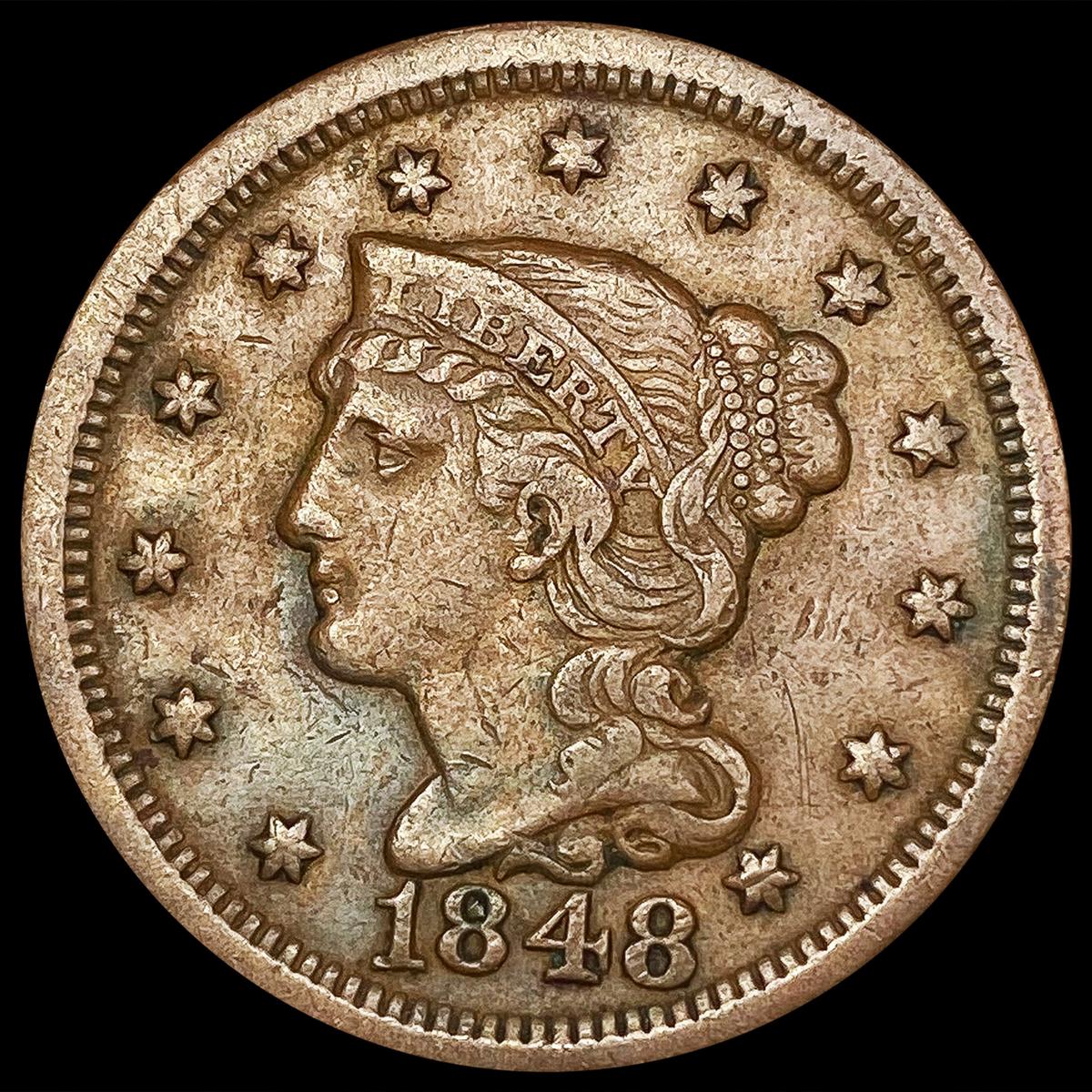 1848 Braided Hair Large Cent HIGH GRADE