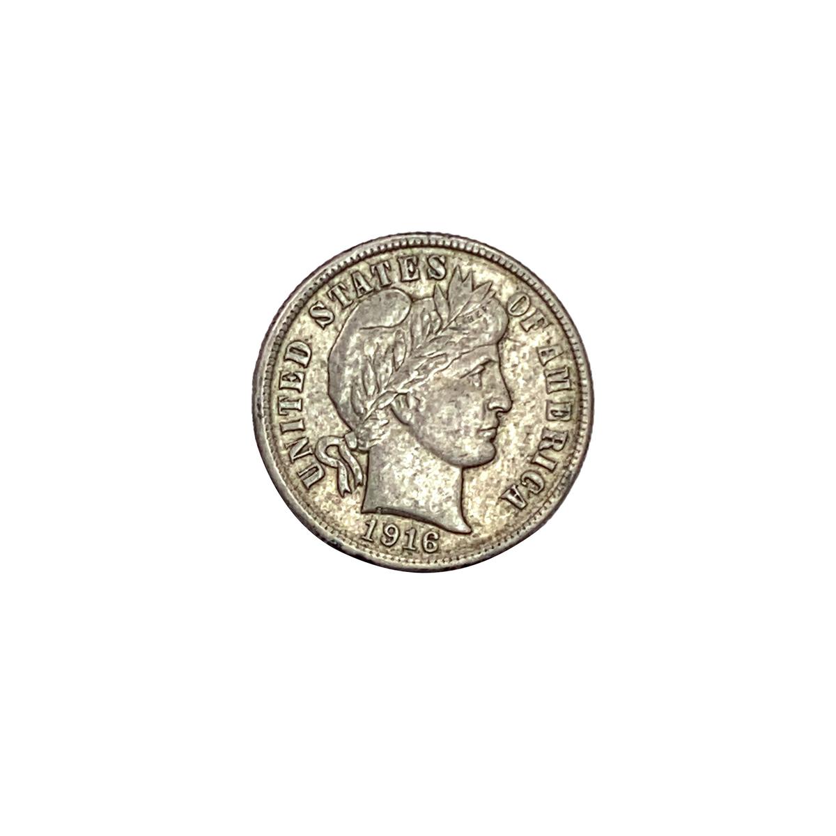 1916-S Barber Dime CLOSELY UNCIRCULATED